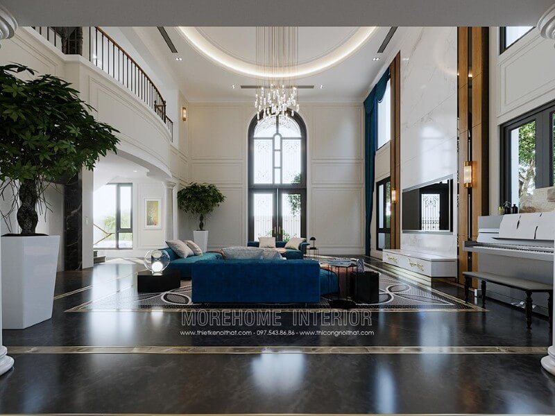 Trang trí nội thất phòng khách đẹp tại biệt thự Hải phòng Mẫu nội thất biệt thự đẹp