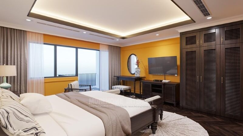Ghế sofa gỗ đẹp cho phòng ngủ biệt thự phong cách Á Đông